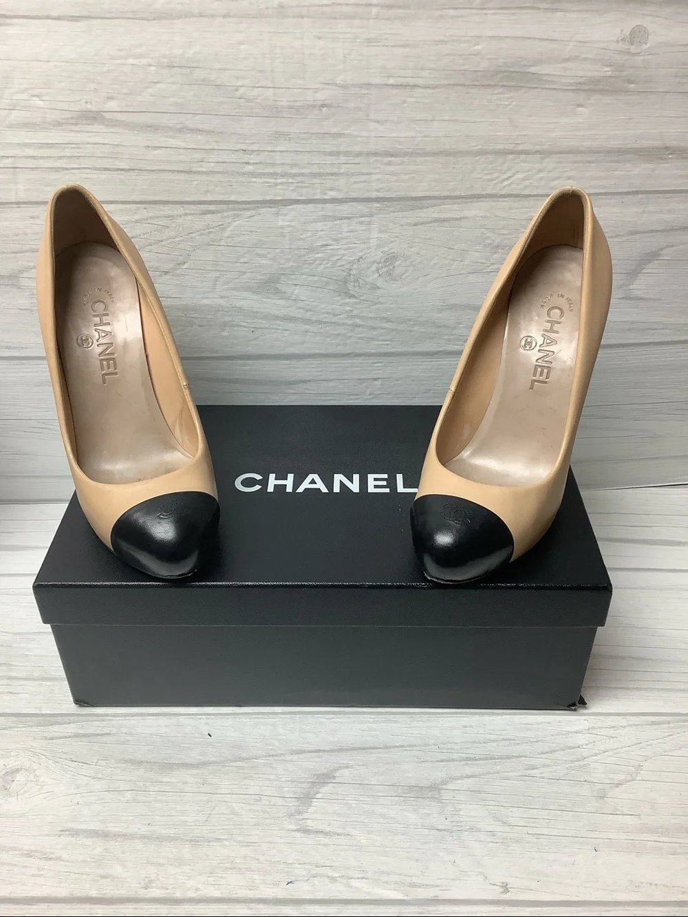 CHANEL two-tone pumps